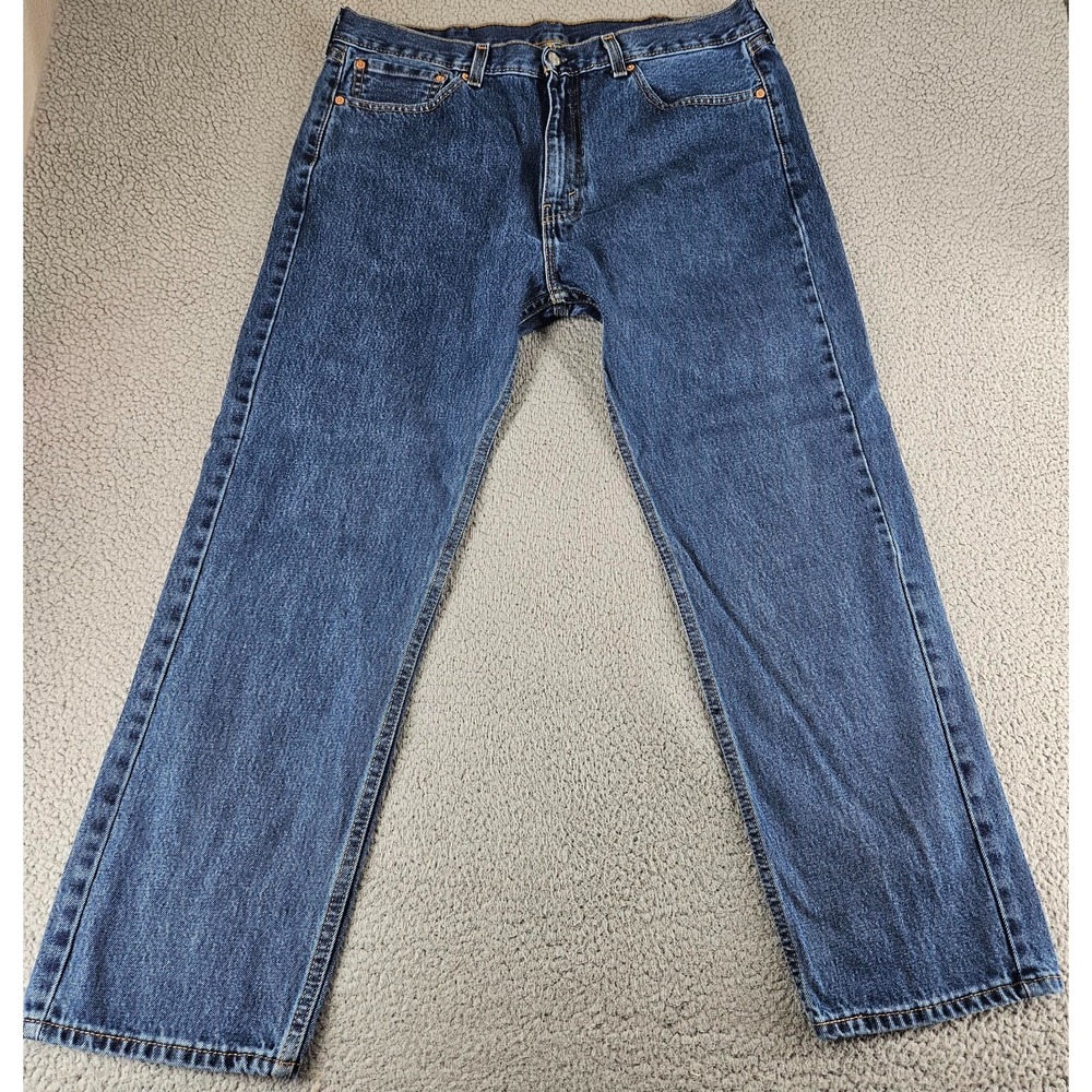 Levis Jeans Mens 38x30 Blue 505 Regular Fit Straight Leg‎ Workwear Western Pants